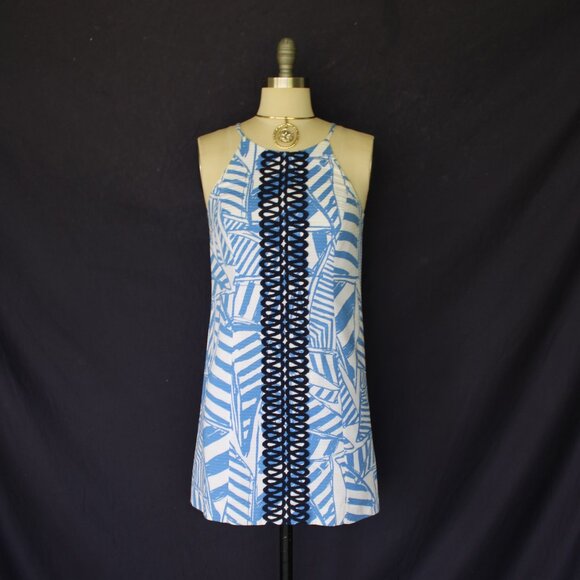 Lilly Pulitzer Annabelle Bay Blue Yacht Sea Rope mod Shift Dress crochet lace - Picture 7 of 9